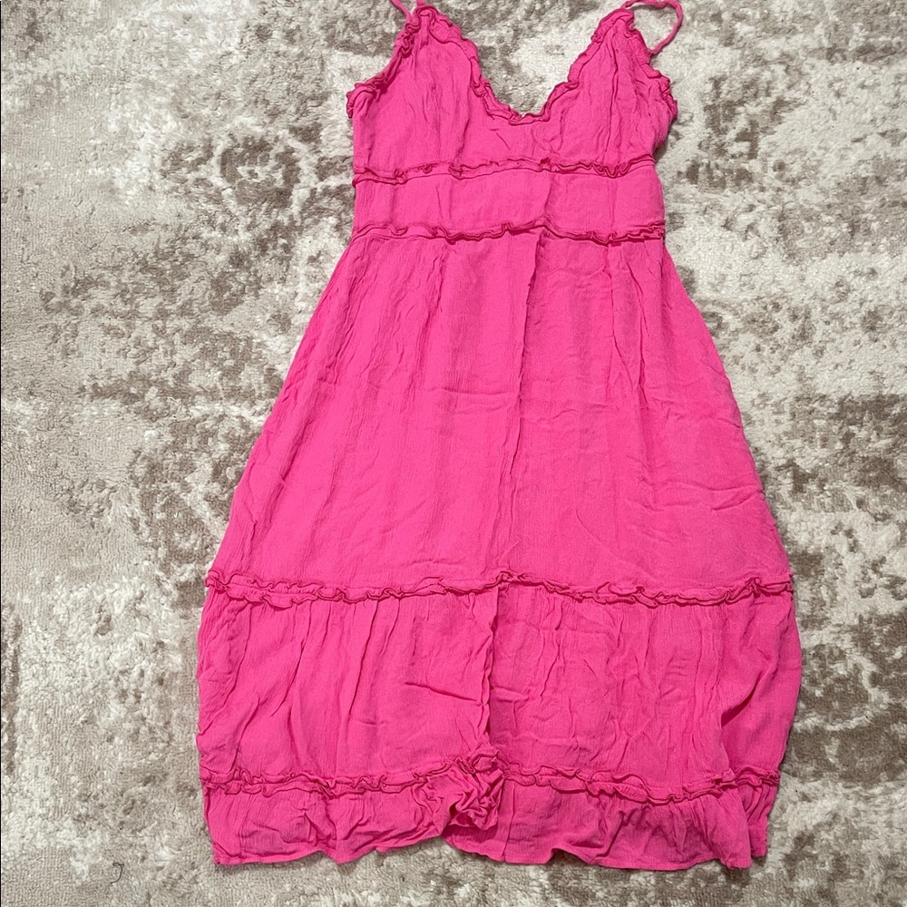 Charlotte Russe Fuchsia Ruffle Midi Dress